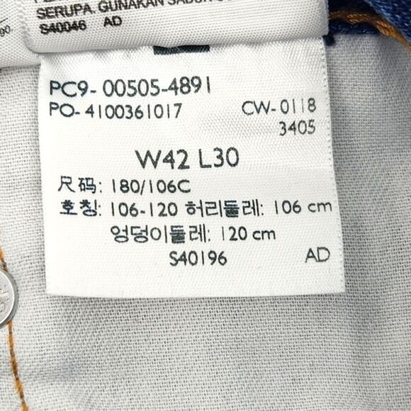 Levis 505 Jeans Mens 42x30 Medium Blue Wash Straight Leg Denim Normcore Everyday - Picture 8 of 8